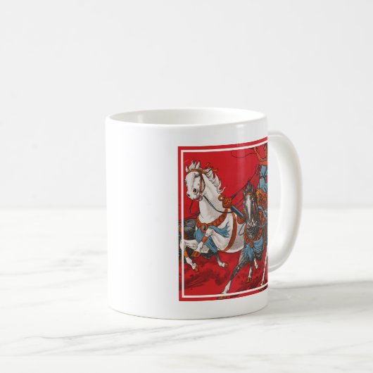 Zirkusposter von zwei Männern in Chariots Kaffeetasse (VorderseiteRechts)