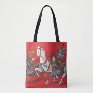Zirkusposter von zwei Männern in Chariots Tasche