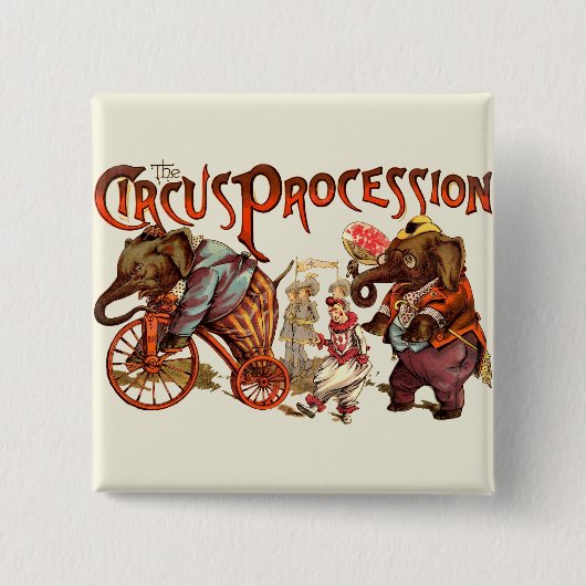 Zirkusprozession Elefantenantik Kunst Button (Vorderseite)