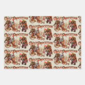 Zirkusprozession Elefantenantik Kunst Geschenkpapier Set (Vorderseite 3)