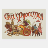 Zirkusprozession Elefantenantik Kunst Geschenkpapier Set (Vorderseite 2)
