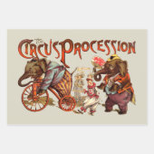 Zirkusprozession Elefantenantik Kunst Geschenkpapier Set (Vorderseite)