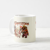 Zirkusprozession Elefantenantik Kunst Kaffeetasse (Vorderseite Links)