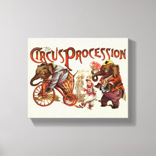 Zirkusprozession Elefantenantik Kunst Leinwanddruck (Vorderseite)