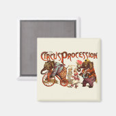Zirkusprozession Elefantenantik Kunst Magnet (Vorderseite/Rückseite)