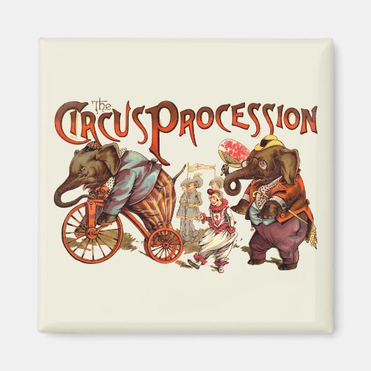 Zirkusprozession Elefantenantik Kunst Magnet (Vorne)