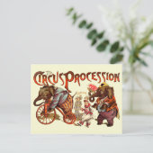 Zirkusprozession Elefantenantik Kunst Postkarte (Stehend Vorderseite)