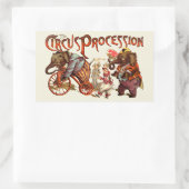 Zirkusprozession Elefantenantik Kunst Rechteckiger Aufkleber (Tasche)