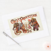 Zirkusprozession Elefantenantik Kunst Rechteckiger Aufkleber (Umschlag)