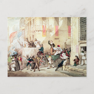 Zirkusprozession in Italien, 1830 Postkarte