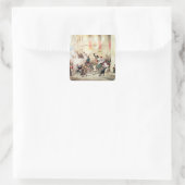 Zirkusprozession in Italien, 1830 Quadratischer Aufkleber (Tasche)