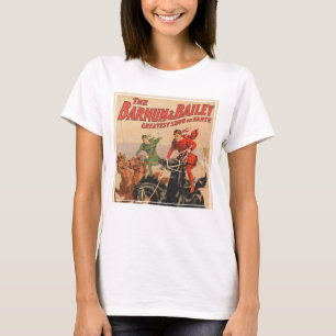 Zirkusrennen, bei denen Männer auf zwei Pferden si T-Shirt