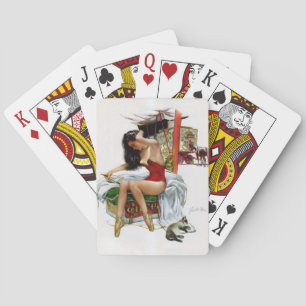 Zirkusschönheit Vintage Art Pin-Up Mädchen Spielkarten