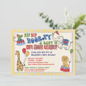 Zirkustier-Babyparty-Einladung - Gelb Einladung (Stehend Vorderseite)