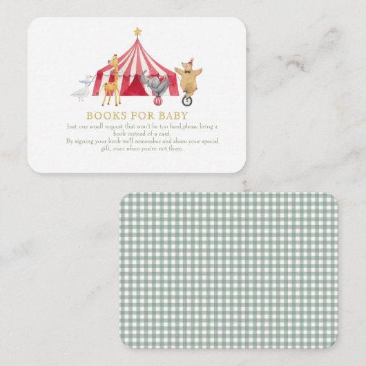 Zirkustierbücher für Kinder Begleitkarte (Vorne/Hinten)