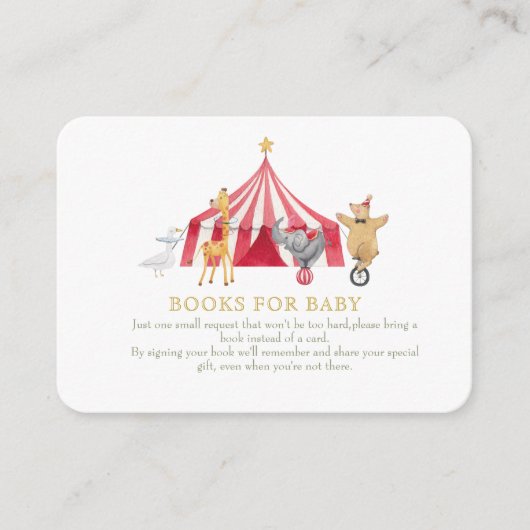 Zirkustierbücher für Kinder Begleitkarte (Vorderseite)