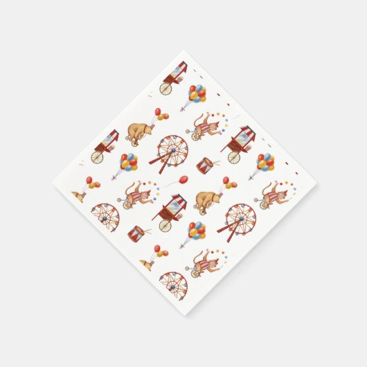 Zirkustiere Geburtstag oder Babydusche Serviette (Ecke)