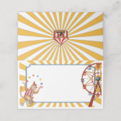 Zirkustiere Karnevalsbüffet-Platzkarten Platzkarte (Außenseite Aufgefaltet)