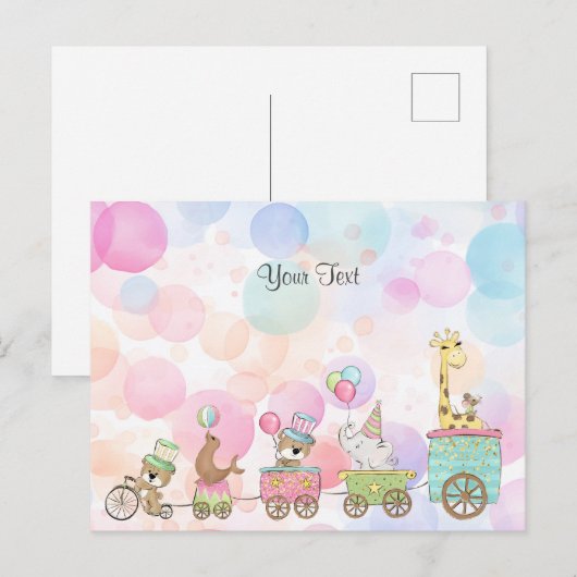 Zirkustiere Postkarte (Vorne/Hinten)