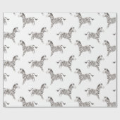 Zirkustiere, Schwarz-Weiß-Zebra, Weiß Geschenkpapier (Flach)