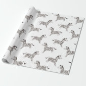 Zirkustiere, Schwarz-Weiß-Zebra, Weiß Geschenkpapier (Ungerollt)