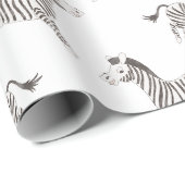 Zirkustiere, Schwarz-Weiß-Zebra, Weiß Geschenkpapier (Rolleneckpunkt)