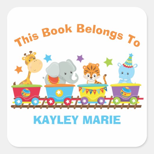 Zirkustiertraining für Niedliche Kinder Dieses Buc Quadratischer Aufkleber (Vorderseite)