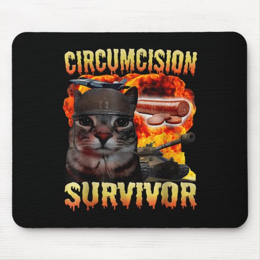 Zirkustin Survivor Funny Odely Specific Cat Mem Mousepad (Vorne)