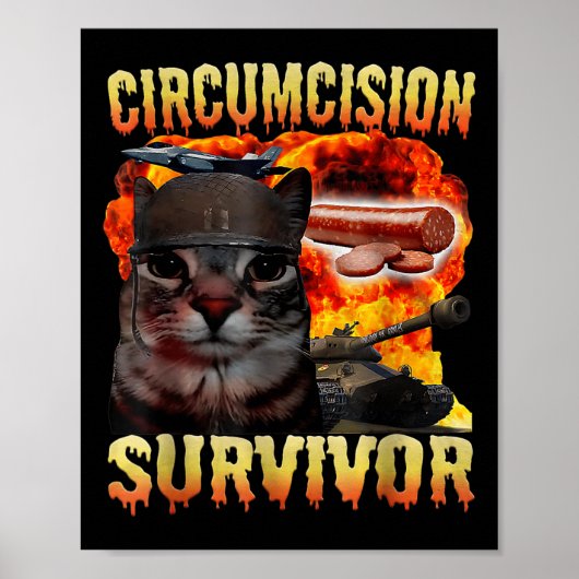 Zirkustin Survivor Funny Odely Specific Cat Mem Poster (Vorne)