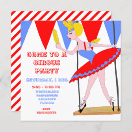 Zirkustrapeze-Künstler-rotes Einladung