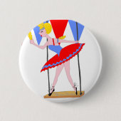 Zirkustrapeze-Künstler-Zirkus-Party Button (Vorderseite)