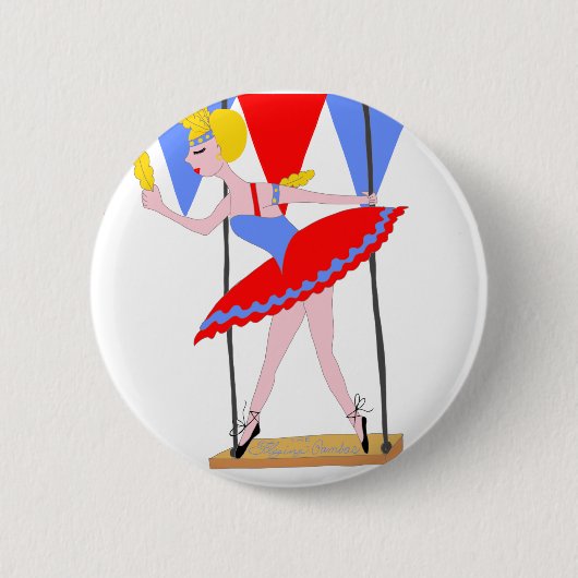 Zirkustrapeze-Künstler-Zirkus-Party Button (Vorderseite)