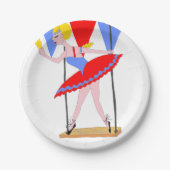 Zirkustrapeze-Künstler-Zirkus-Party Pappteller (Vorderseite)
