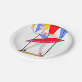 Zirkustrapeze-Künstler-Zirkus-Party Pappteller (Schrägansicht)