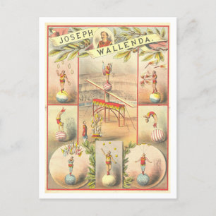 Zirkuswerbung im Vintage-Stil: Joseph Wallenda Postkarte