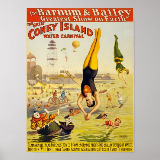 Zirkuswerbung im Vintage-Stil Poster (Vorne)