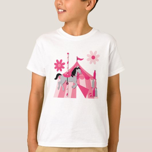 Zirkuszelt-Karussell-Pferd T-Shirt (Vorderseite)