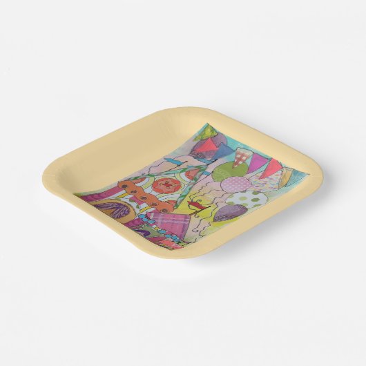 Zirkuszelte und Balloons-2 Pappteller (Gewinkelt)