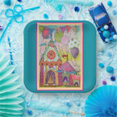 Zirkuszelte und Balloons Pappteller (Party)