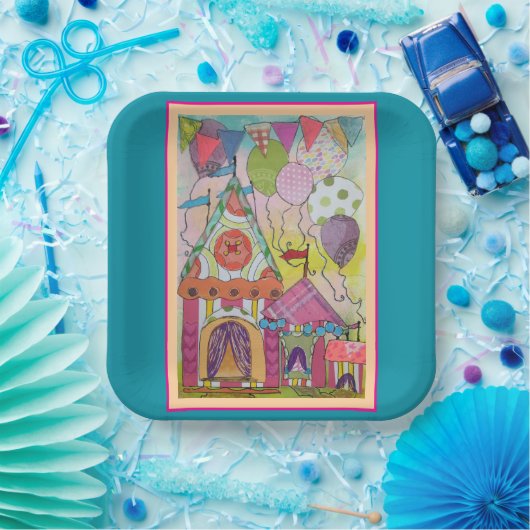 Zirkuszelte und Balloons Pappteller (Party)