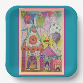 Zirkuszelte und Balloons Pappteller