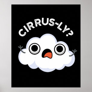Zirrlos schönes Wetter Cirrus Cloud Puff Dark BG Poster