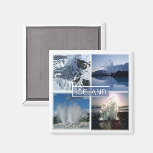 zIS001 Iceland - Fridge Magnet (Vorderseite/Rückseite)