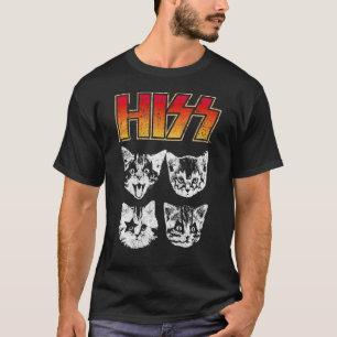 Zischende Katze Katzen Kätzchen Rockmusik Katze T-Shirt