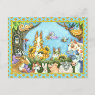 ZISCHENDE KATZEN UND FREUNDE, LUSTIG POSTKARTE