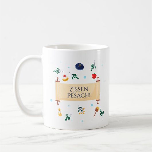 Zissen Pesach! Kaffeetasse (Links)
