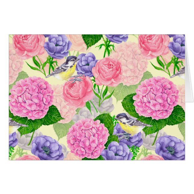 Zistvogel und Blume (Vorderseite (Horizontal))