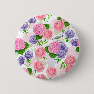 Zistvogel und Blume Button