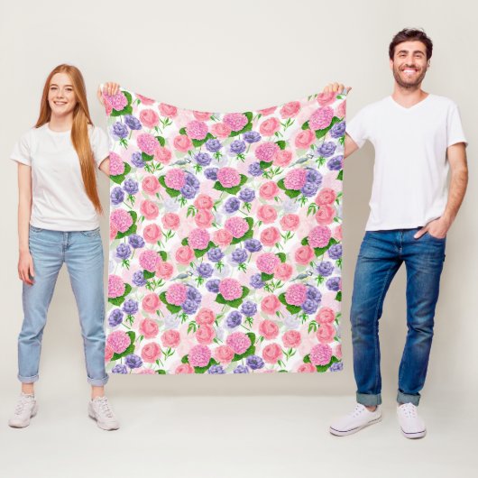Zistvogel und Blume Fleecedecke (Beispiel)