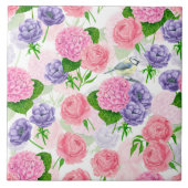 Zistvogel und Blume Fliese (Vorderseite)